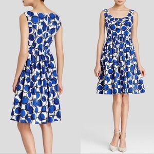 KATE SPADE Stamped Dots Fit & Flare Empire Waist Sleeveless Midi Dress Sz. 2